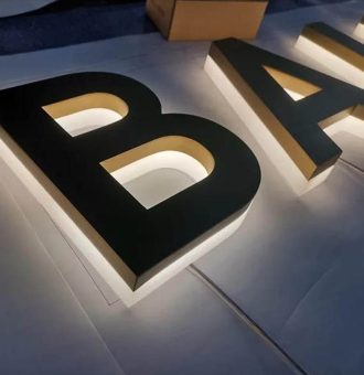 stainless steel face backlit acrylic letter sign