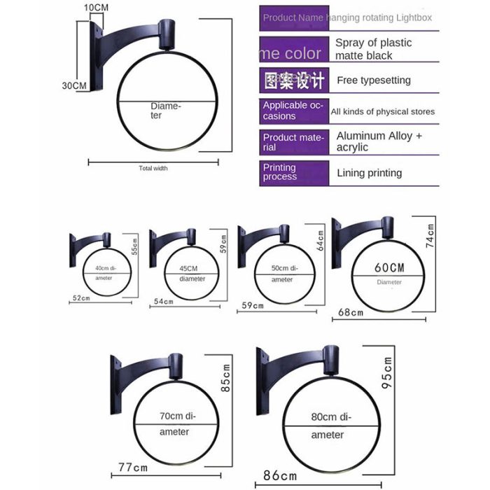 vacuum blister acrylic rotating advertising light box