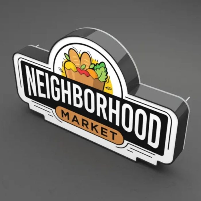 Panneau lumineux LED en acrylique avec lettres 3D