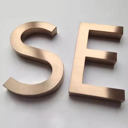 brushed stainless steel letter sign
