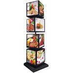 Panneau de menu à 4 côtés, boîte lumineuse rotative