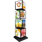 Panneau de menu à 4 côtés, boîte lumineuse rotative