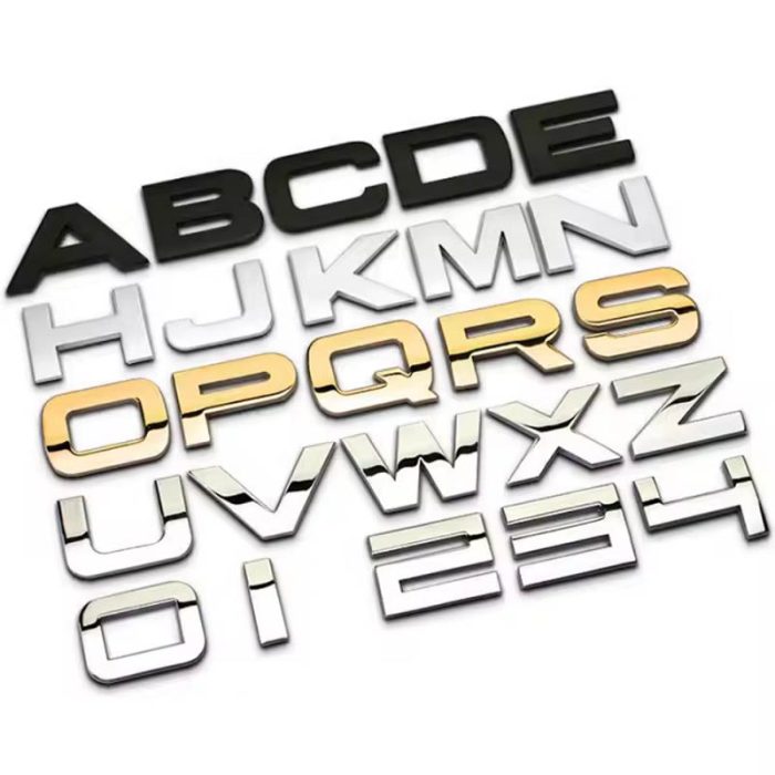 Autocolante para carro com letras do alfabeto 3D ABS