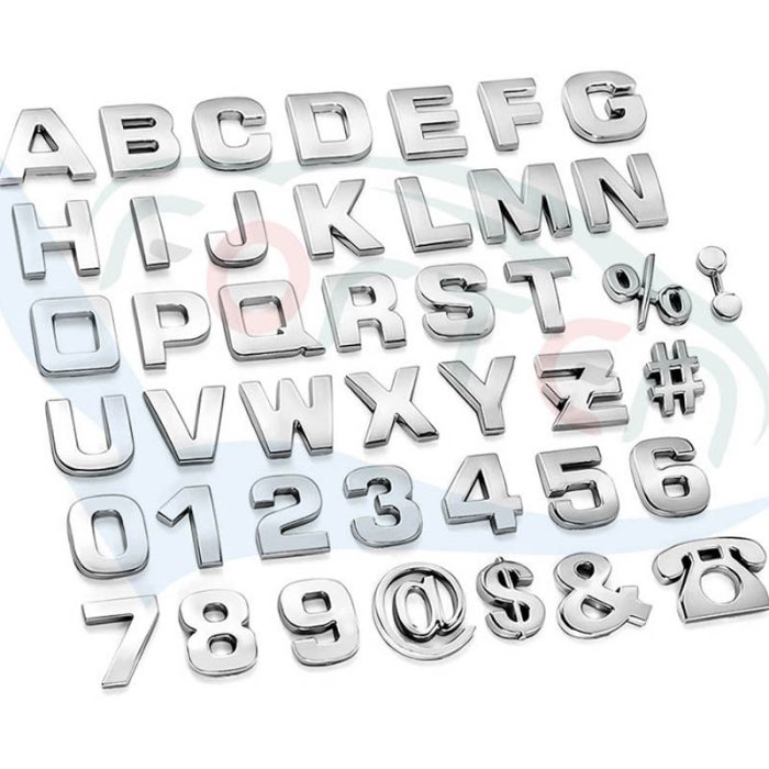 Autocolante para carro com letras do alfabeto 3D ABS