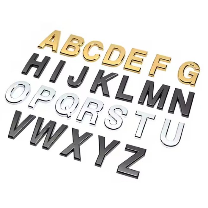 Autocolante para carro com letras do alfabeto 3D ABS