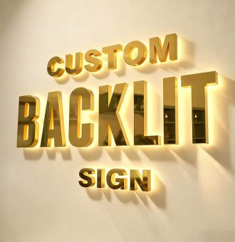 stainless steel illuminated backlit sign